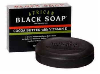 Madina African Black Soap Cocoa Butter With Vitamin E (3.5 oz)