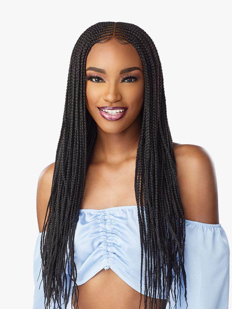 4 x 5 Braided Lace Wig - Center Part Feed-In 28