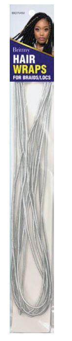 Brittny Stretchable Hair Wraps for Braids & Locs - Silver