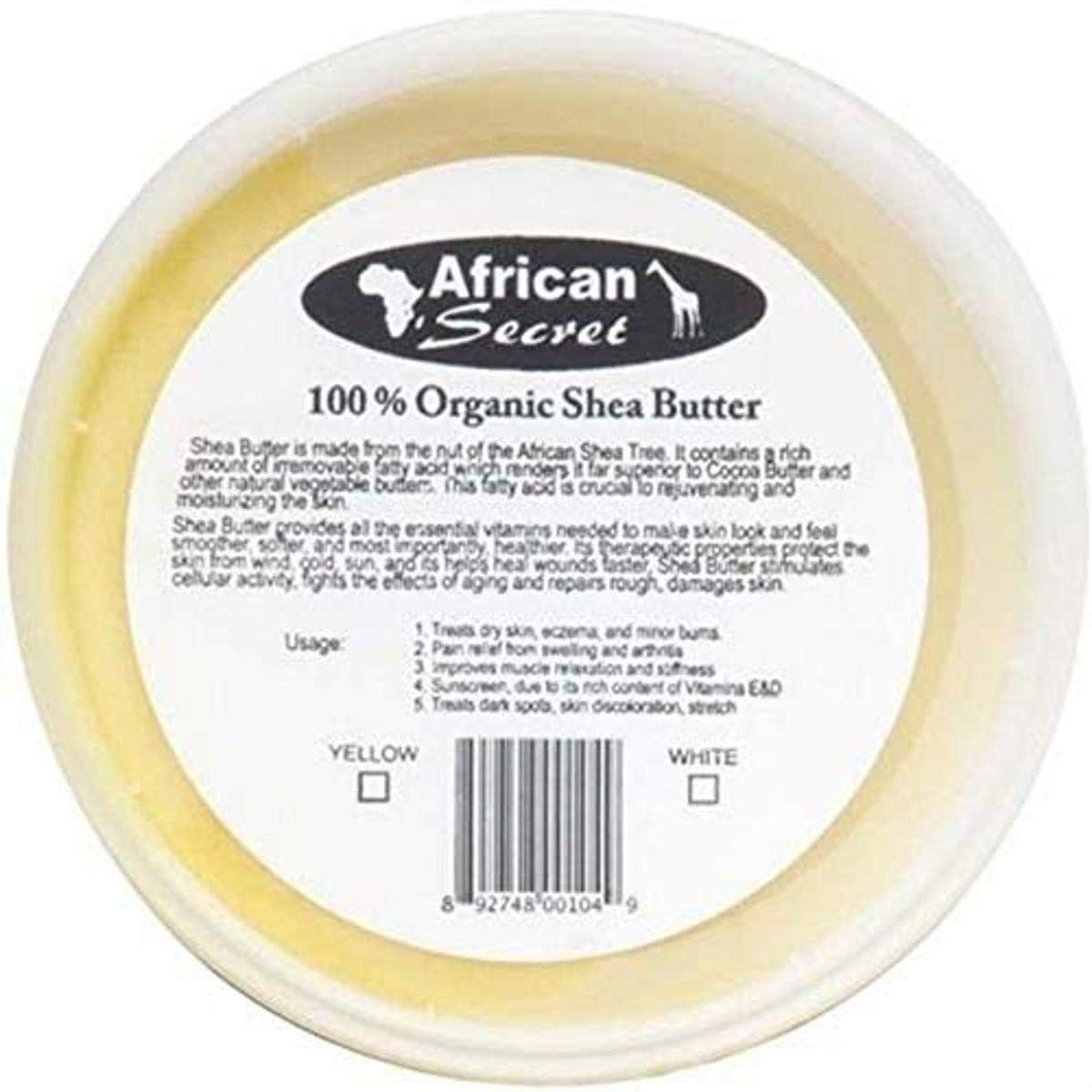 African Secret 100% Organic Shea Butter Yellow 8 OZ