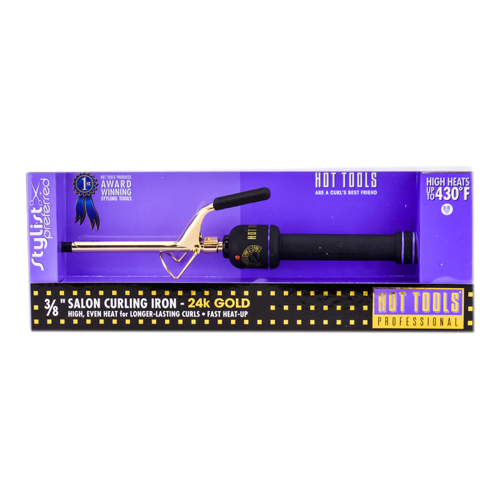 Hot Tool Curling Iron Gold Spring 3/8