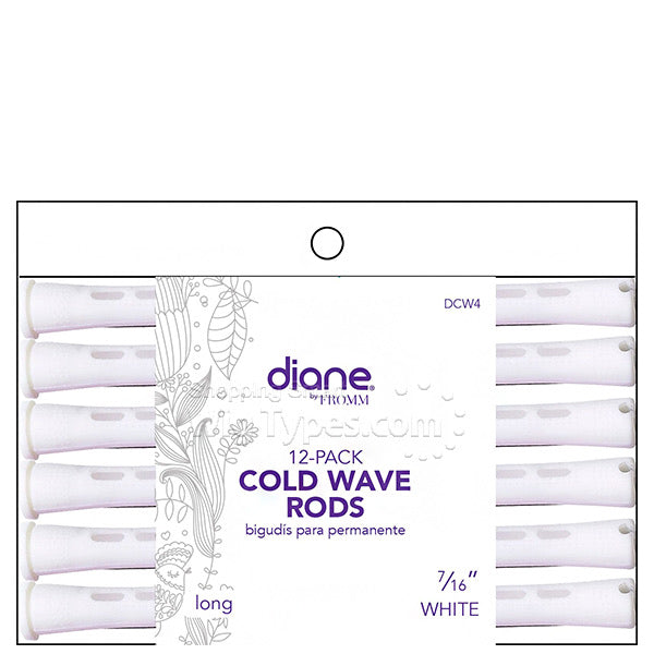 DIANE DCW4 COLD WAVE ROLLERS 7/16 WHITE 12PK