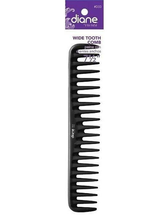 DIANE D33 7.5IN WIDE TOOTH COMB BLACK